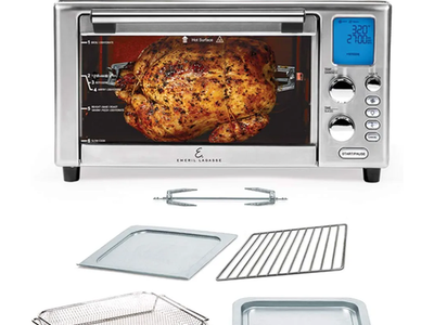 Emeril Lagasse Everyday 360 Stainless Steel Air Fryer XL 9-in-1, 12 Pre-Set Cooking Functions 1500W