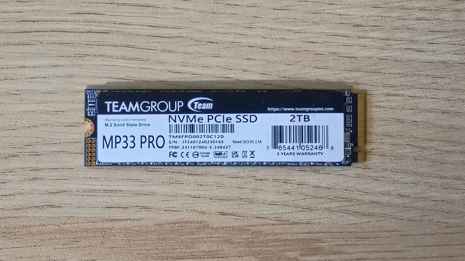 TEAMGROUP MP33 2TB NVMe M.2 SSD - TM8FPD002T0C120