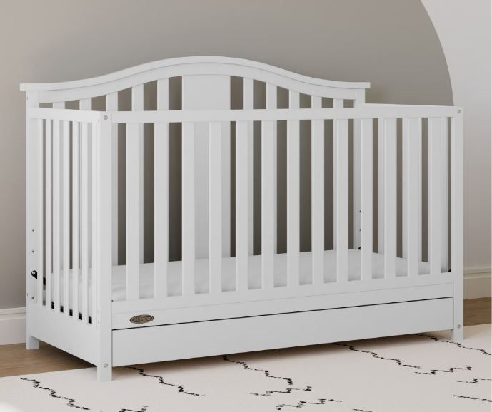 NEW! Graco Solano 4-in-1 Convertible Baby Crib w/Drawer - White