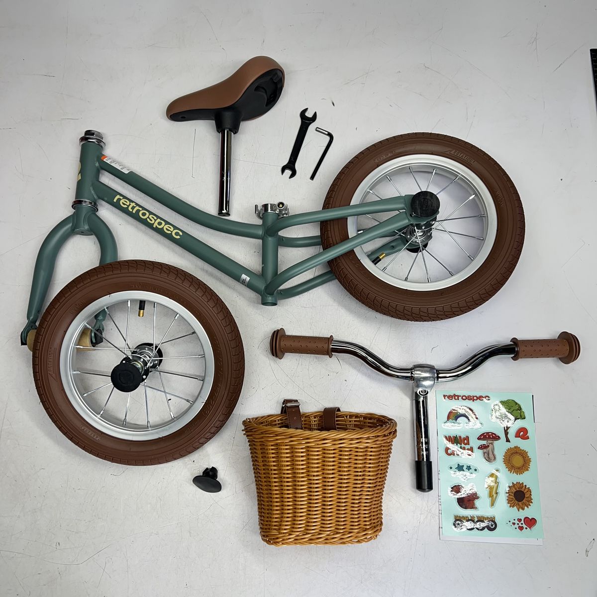 RETROSPEC Baby Beaumont Kids Balance Bike 18 Months-4yrs Matte Clover 5454