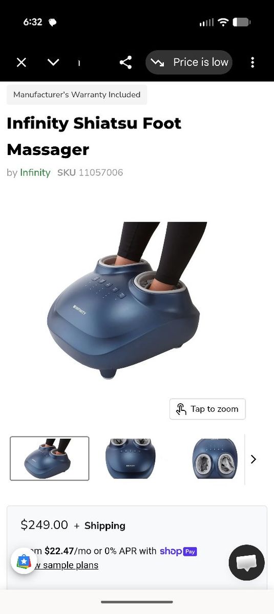 Infinity shiatsu heated foot massager
