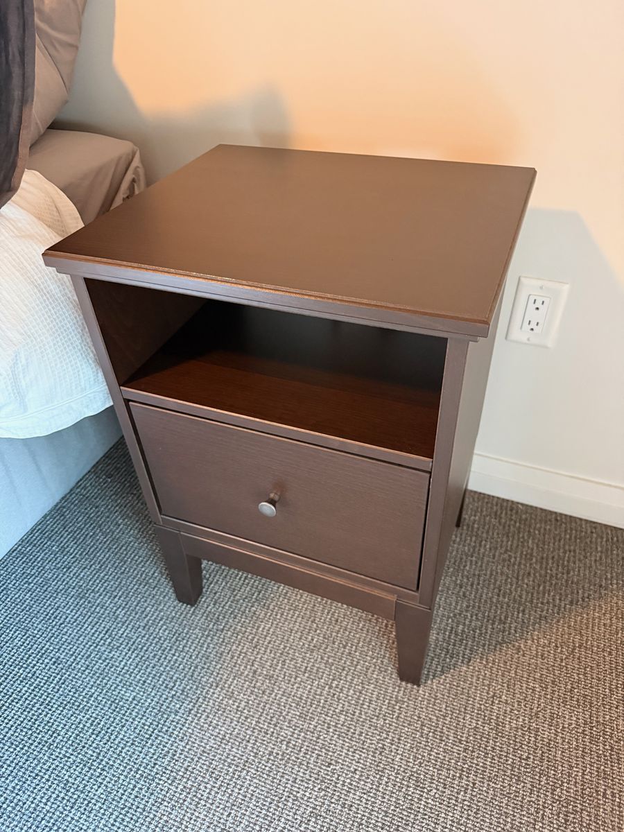 IDANÄS Nightstand, dark-brown stained (2 units)