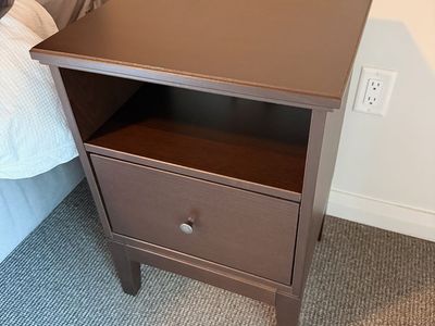 IDANÄS Nightstand, dark-brown stained (2 units)