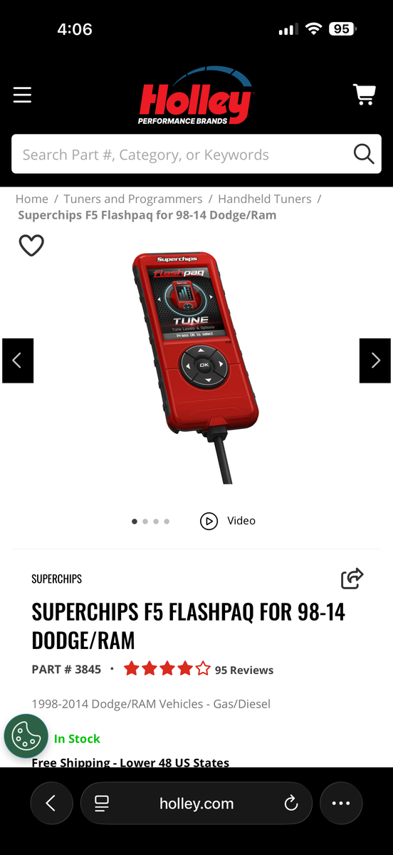 SUPERCHIPS F5 FLASHPAQ FOR 98-14 DODGE/RAM PART #  3845