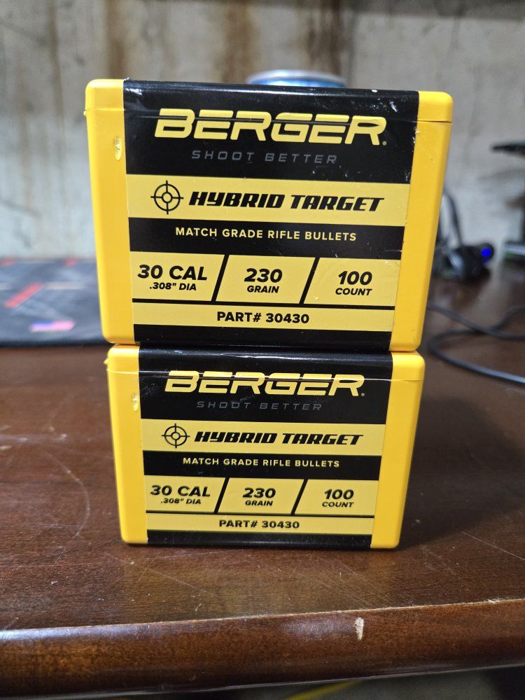 Berger Hybrid Target 30 Cal 230 Grain Match Grade Rifle Bullets