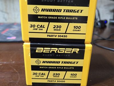 Berger Hybrid Target 30 Cal 230 Grain Match Grade Rifle Bullets