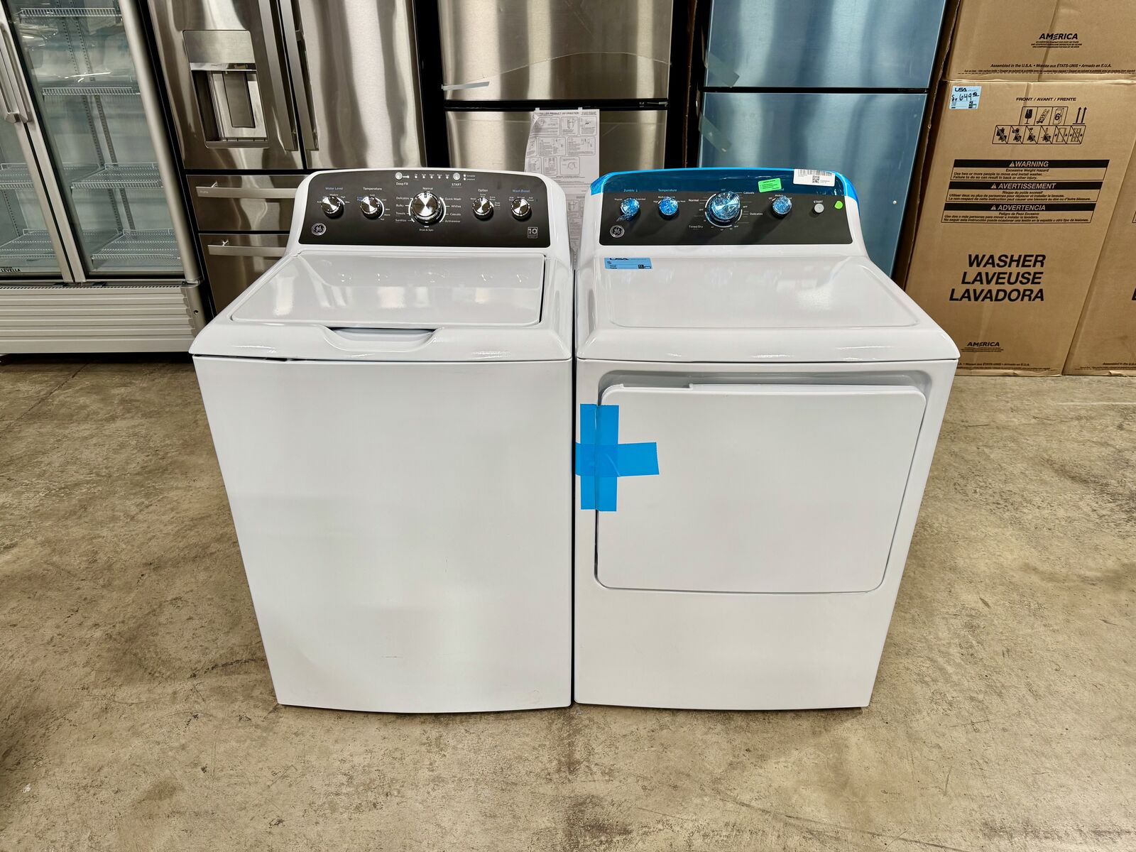 NEW GE TOP LOAD WASHER AND DRYER SET