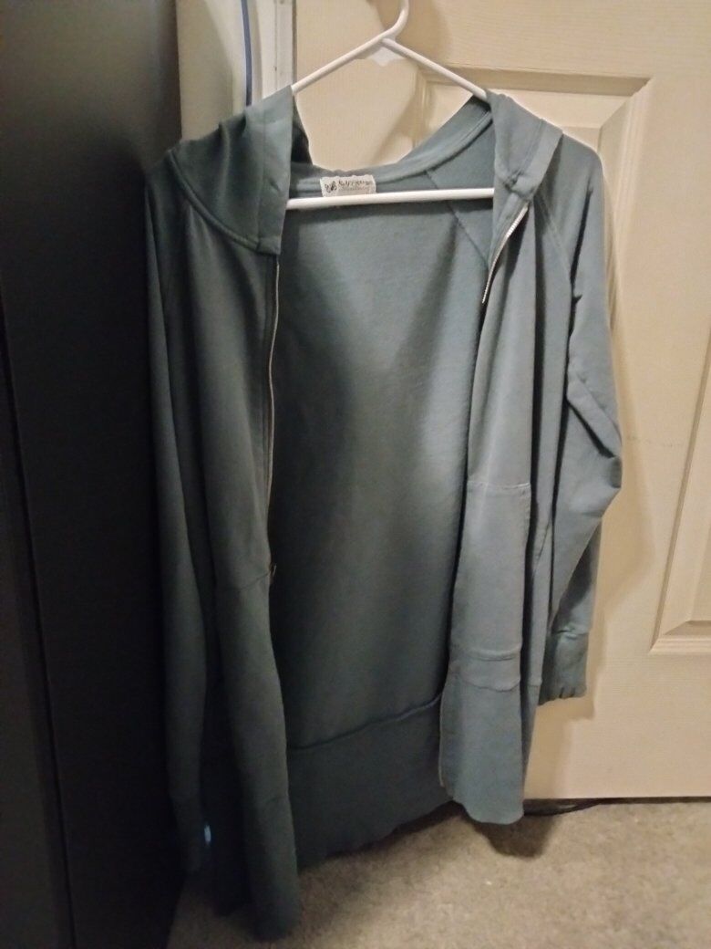 Grey hooded cardigan