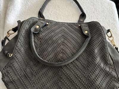Torrid Grey Perforated Chevron Satchel Handbag Crossbody