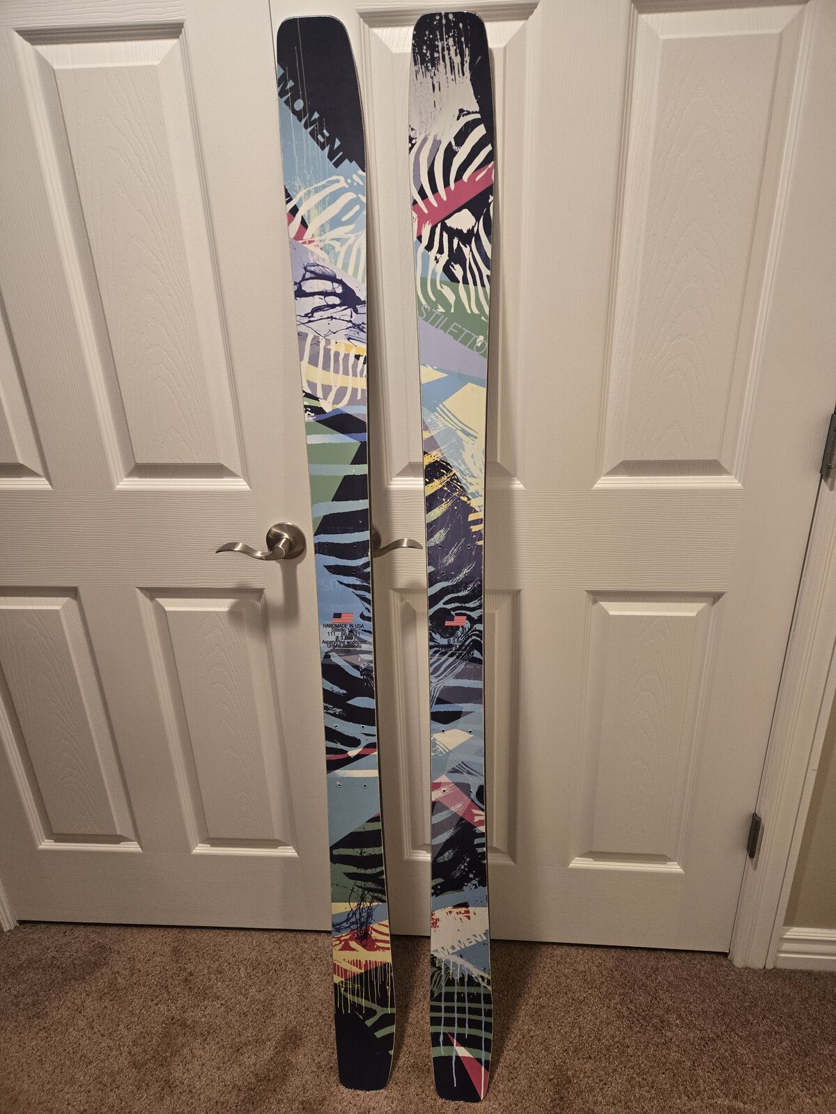 Moment Stiletto 166 Skis, Excellent Condition, USA Handmade