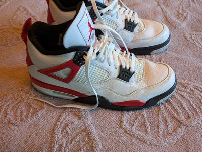 Air Jordan 4 Retro Fire Red (2020) White/Fire Red-Black-Tech Grey Men's Size 13 Basketball Shoes