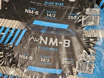 Alan Wire NM-B 14/2 Electrical Wire - 64x 250ft Unopened Rolls, White $95 a roll OBO