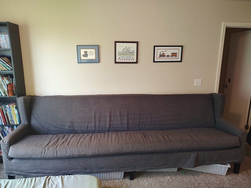 Extra long couch/bench with lots of storage space underneath