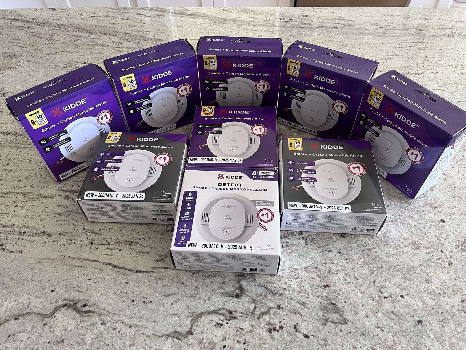 Save $320! NEW Kidde Combo Smoke & CO Detectors - Interconnect Hardwired 10-Year Battery Voice Alerts 30CUA10 30CUA10-V 30CUAR-V