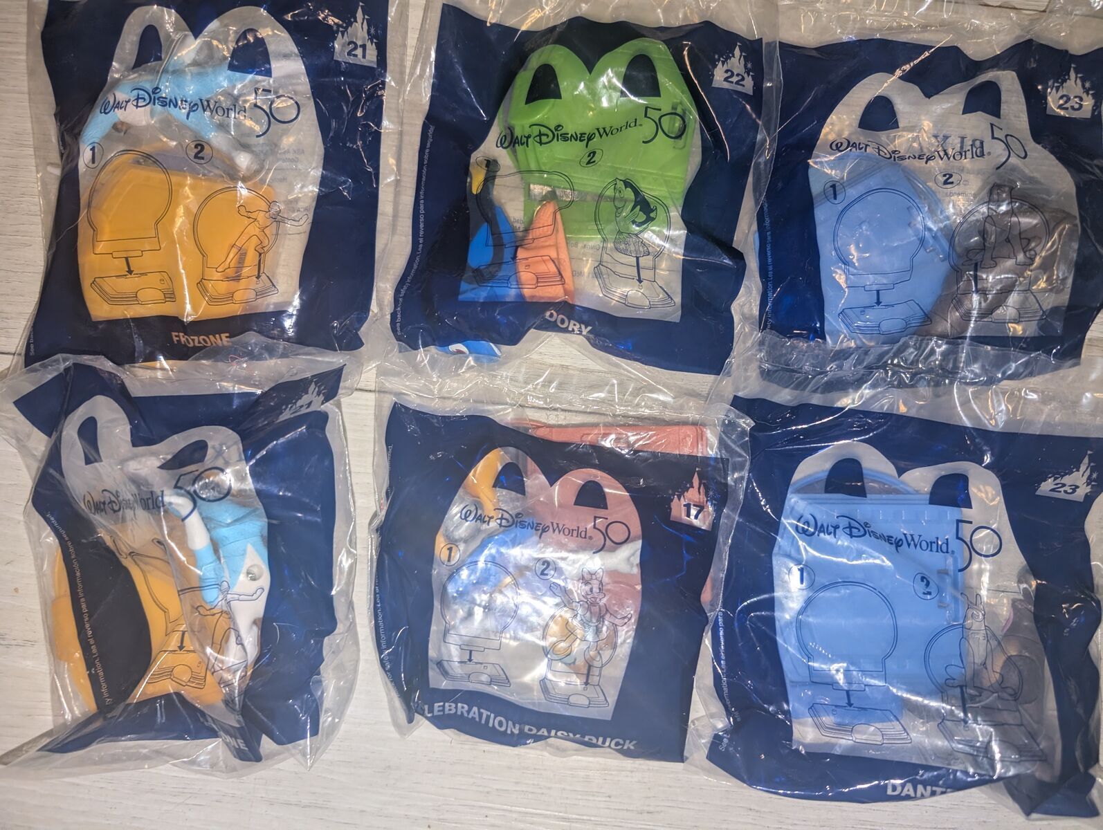 Lot of 6 McDonalds Walt Disney World 50 Kids Meal Toys - Sealed New