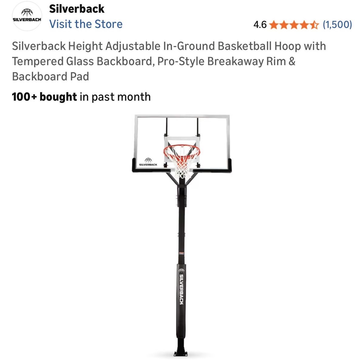$300 LESS THAN AMAZON! BRAND NEW Silverback B5402W Adjustable Height In-Ground Basketball Hoop System