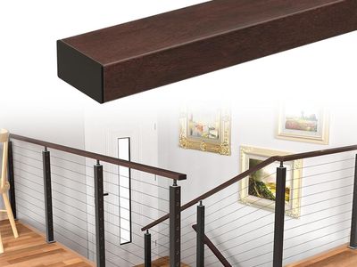 Muzata 6'6" Aluminum Cable Railing Handrail Walnut Wood Grain HL10 WPA