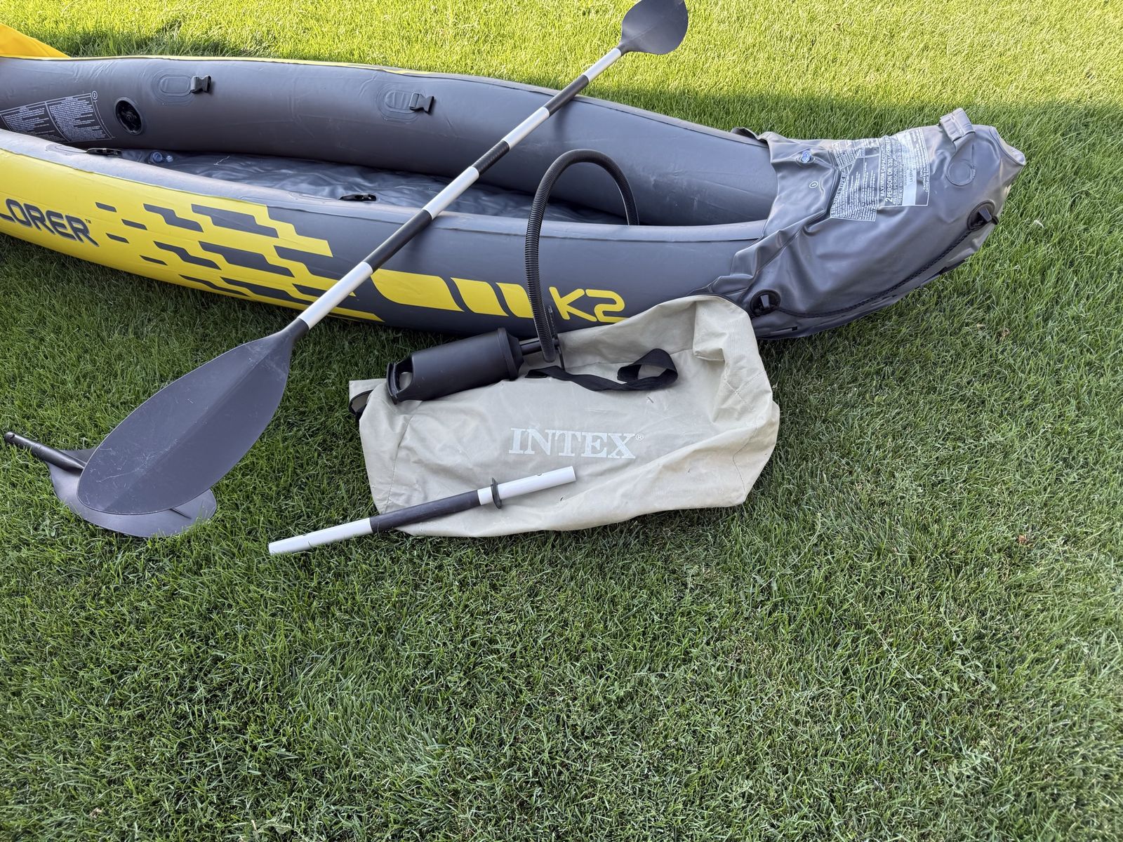 Intex Explorer K2 2-Person Inflatable Kayak with Oars, Pump, and Storage Bag
