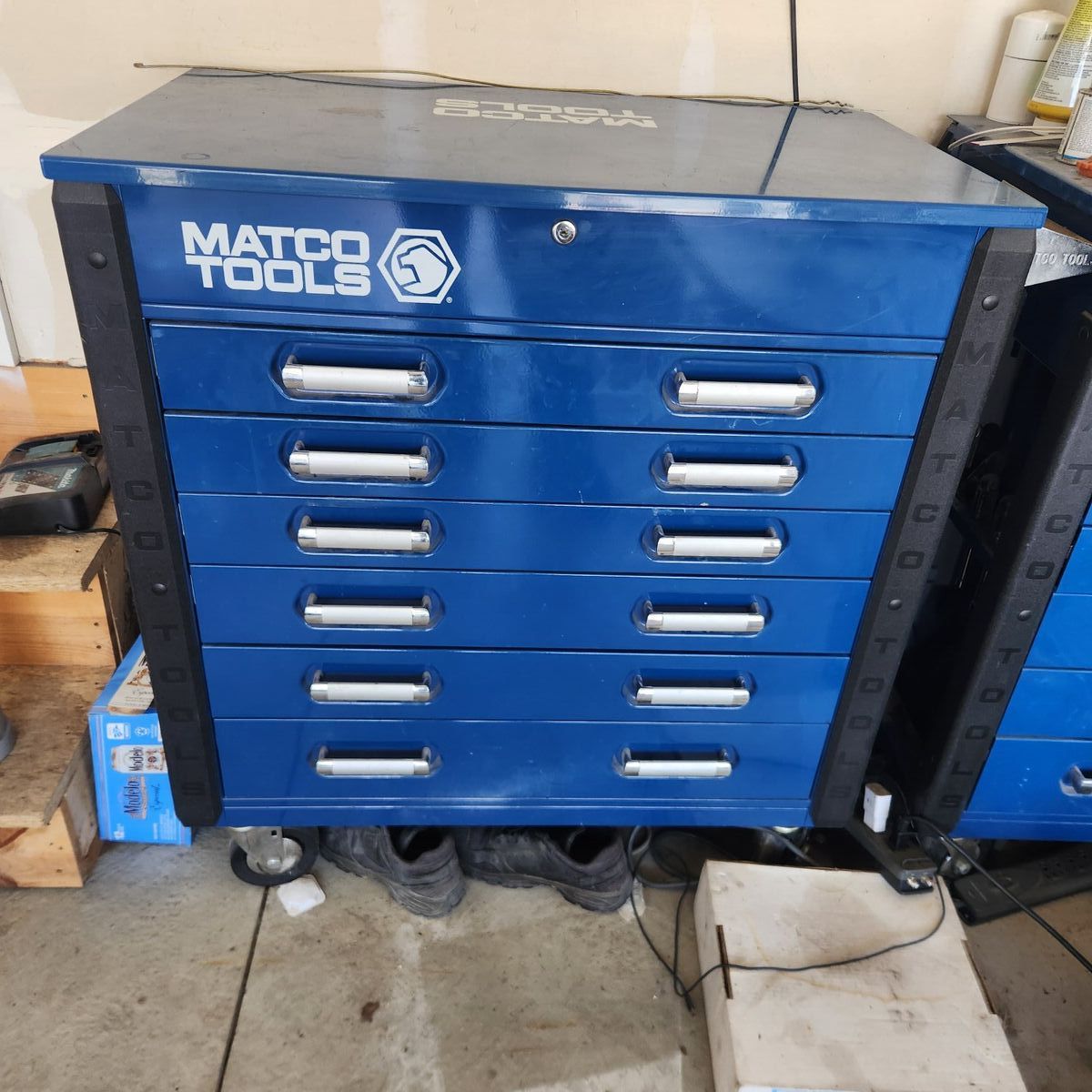Matco Tools Blue 7-Drawer Rolling Tool Box 20x35x36" Storage Cabinet w/ Keys
