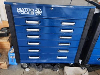 Matco Tools Blue 7-Drawer Rolling Tool Box 20x35x36" Storage Cabinet w/ Keys