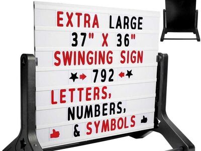 Excello Swinging Message Board Sign 37x36 in.