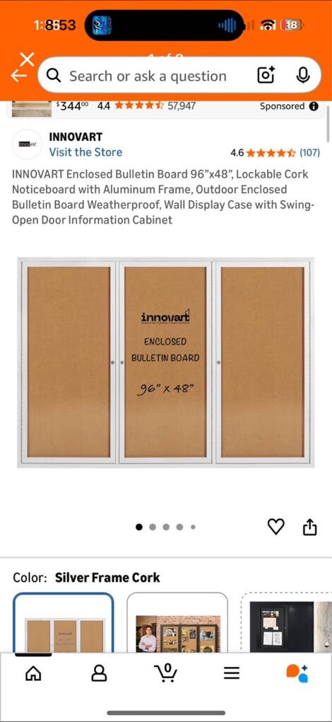 Innovart Enclosed Bulletin Board 96 X 48