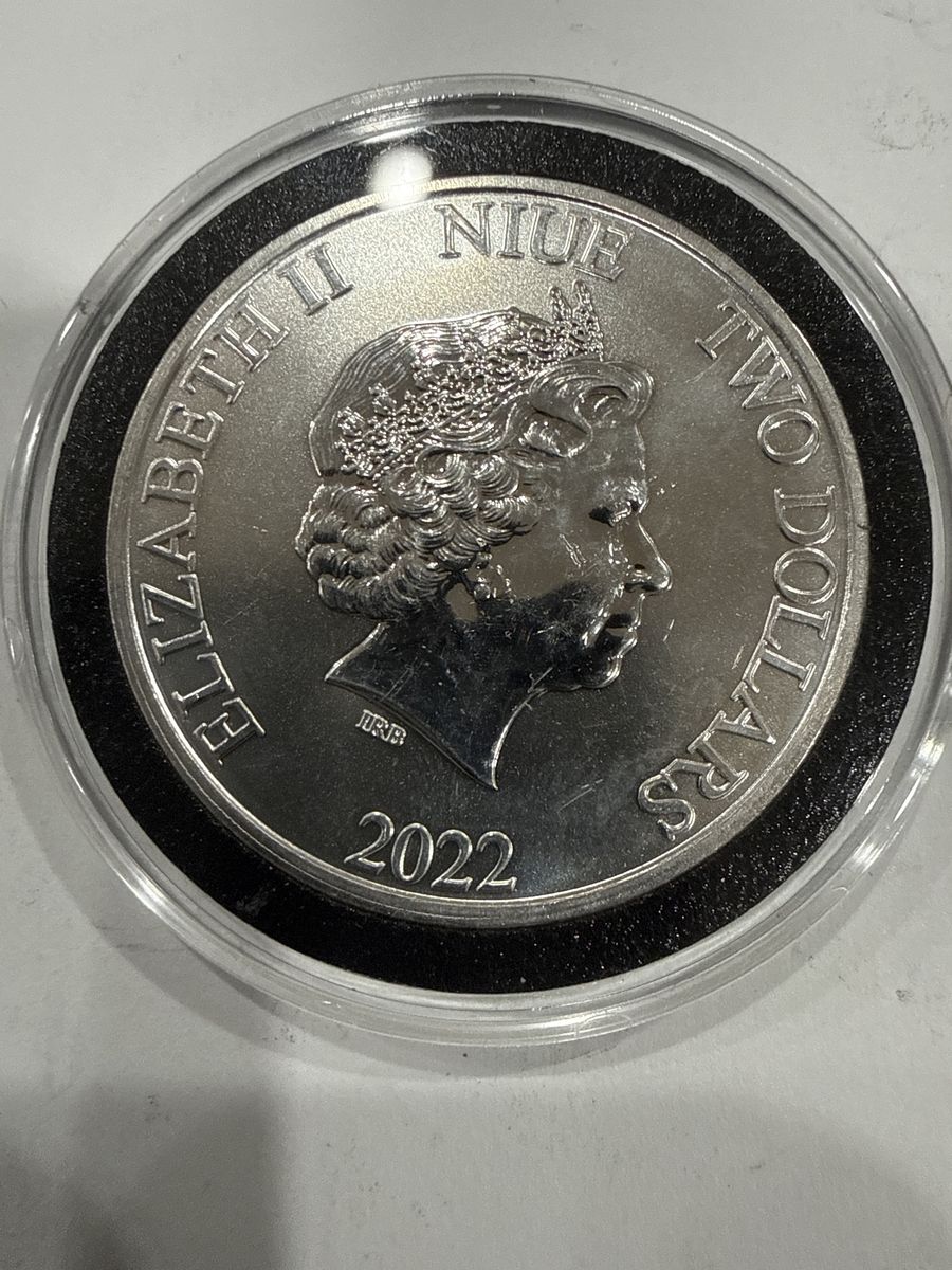 2022 Niue 1 oz Silver Star Wars Darth Vader Two Dollars Coin - Elizabeth II .999 Fine