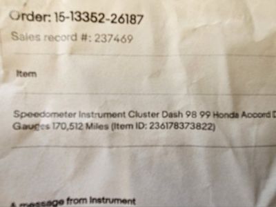 98 99 honda accord instrument cluster