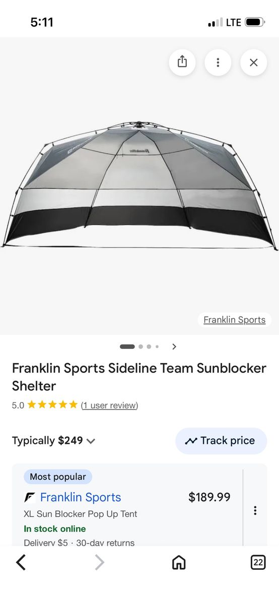 Franklin Sideline Pop Up Team Shelter