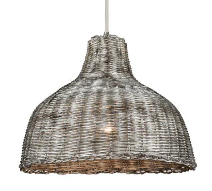 NEW BRUSHED NICKEL WICKER PENDANT CHANDELIER LIGHT