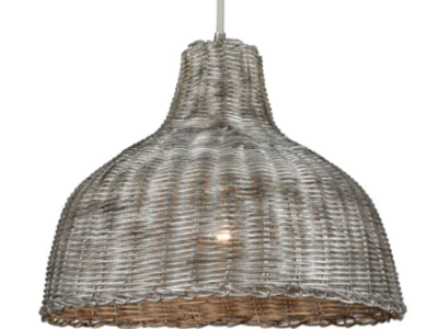 NEW BRUSHED NICKEL WICKER PENDANT CHANDELIER LIGHT