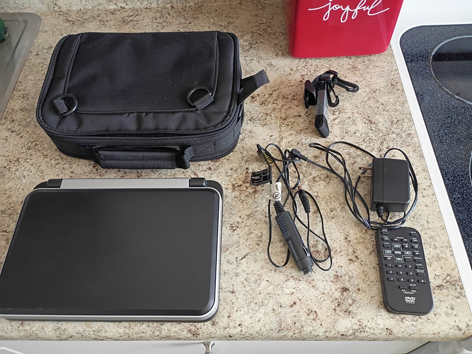 RCA Portable DVD Player with Remote, Carrying Case, and Car Adapter