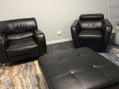 Leather Chairs And Ottoman
