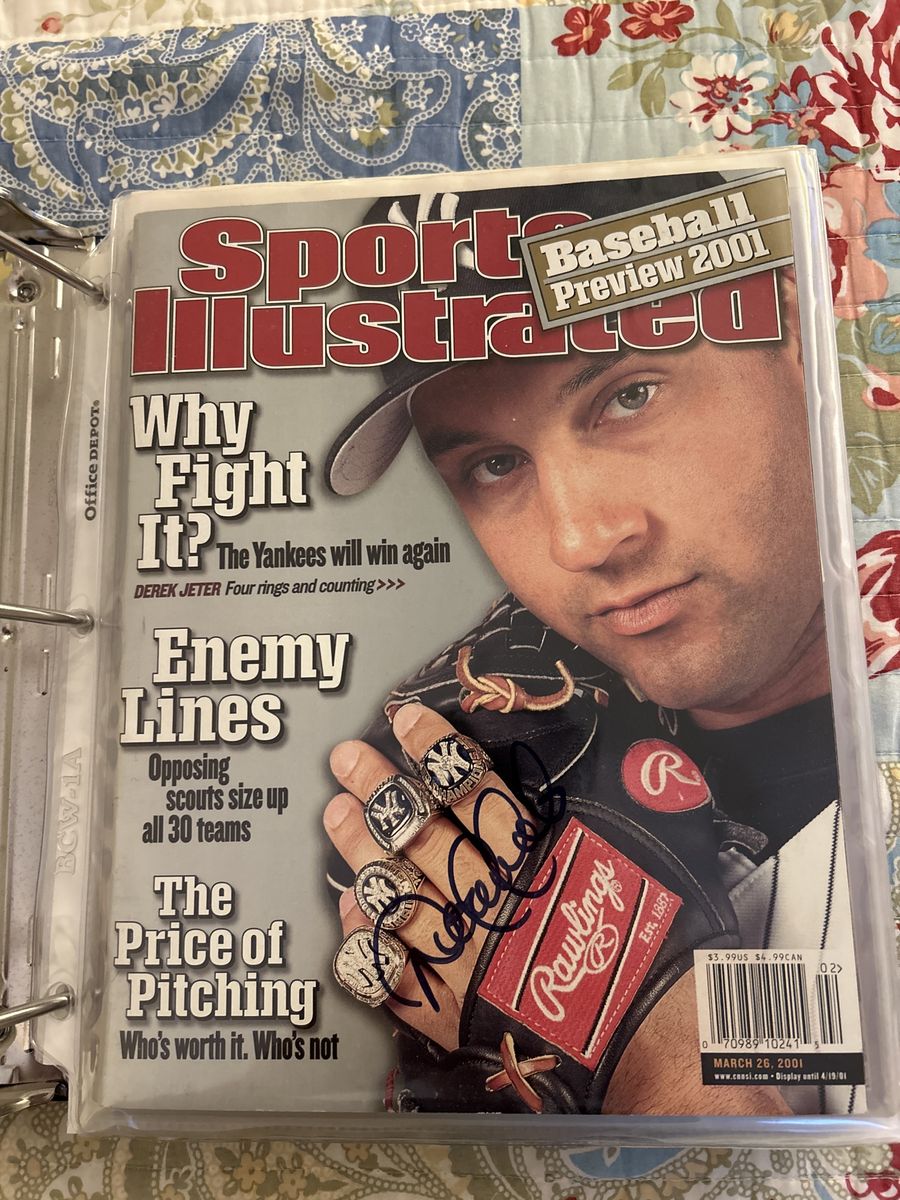 Derek Jeter Autographed Sports Illustrated Magazine Hand Signed w/COA sticker MLB New York Yankees Super Star.