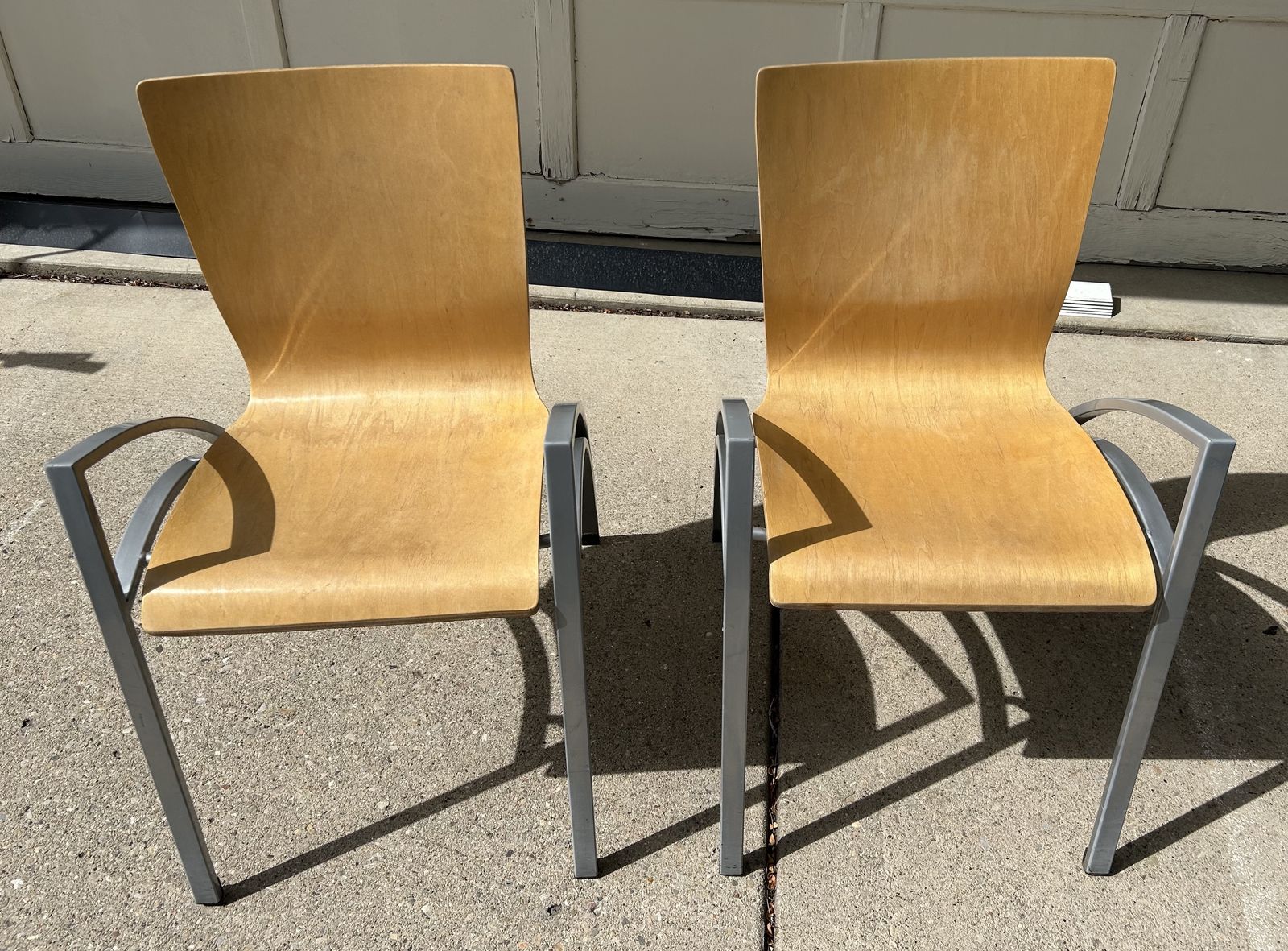 (2) Bent Wood Chairs, Mid-Century Modern Style by EQ3