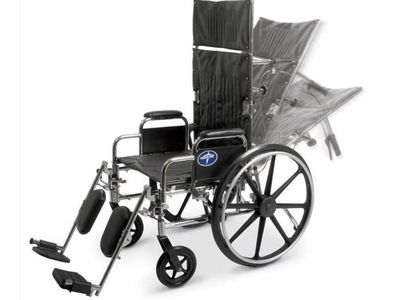 Medline Guardian Reclining Wheelchair 20” – Elevating Leg Rests