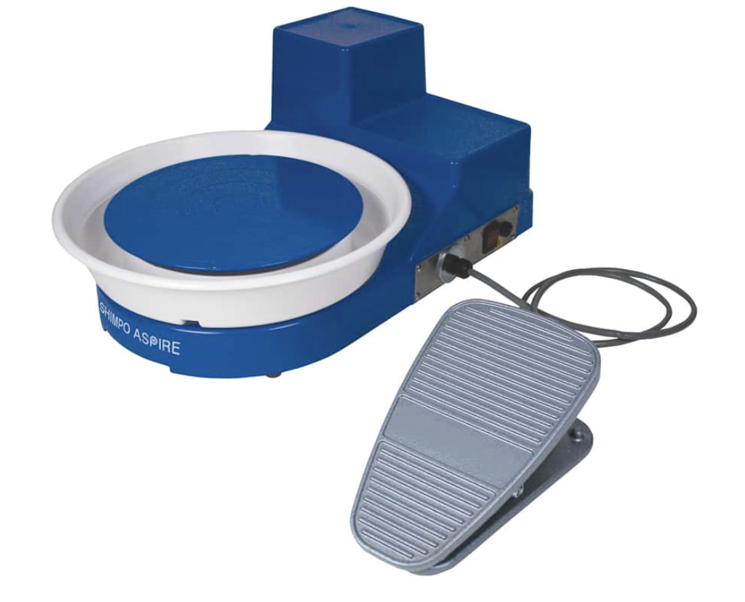 Shimpo Aspire Pottery Wheel with foot press.