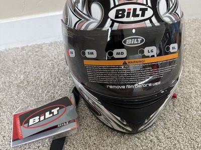 Bilt Full Face Motorcycle Helmet Pink Black White Graphic