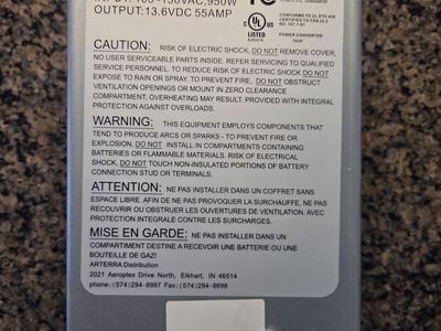 WFCO WF 9800 Series 55 amp converter/charger