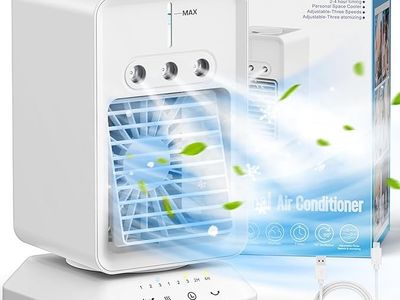 Portable AC, USB Operated Cooling Fan with 90° Rotate Base, 4H Timer, 3 Speeds