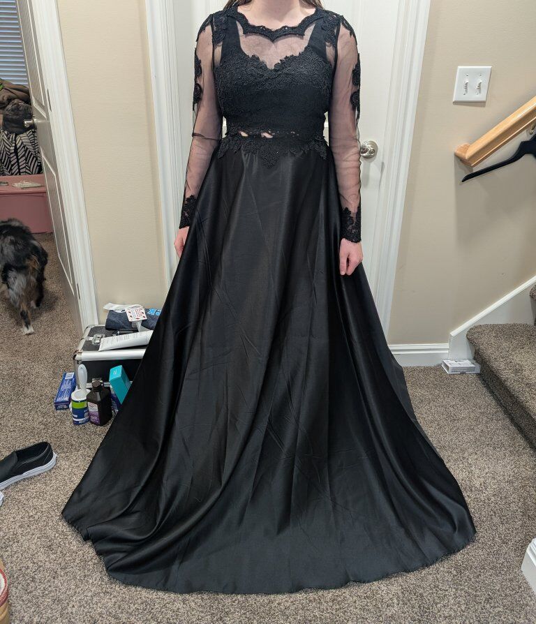 black formal two piece dress size M