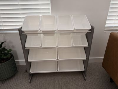 Toy Storage Organizer Grey/White