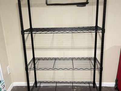 Black Metal Wire Shelving Unit - 4-Tier Heavy Duty Storage Rack