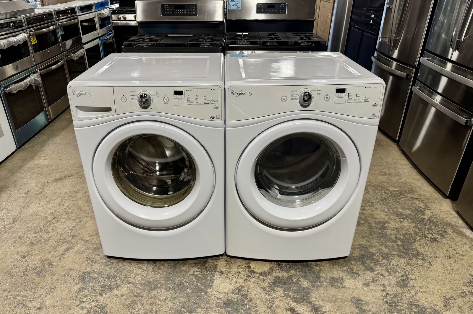 WHIRLPOOL DUET WASHER AND DRYER SET WITH WARRANTY