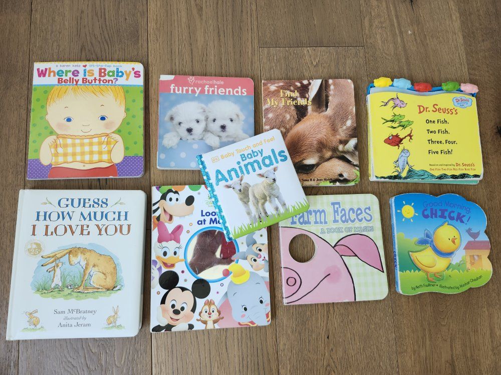 9 Baby & Toddler Board Books Bundle - Dr. Seuss, Disney, Guess How Much I Love You, Touch & Feel & More