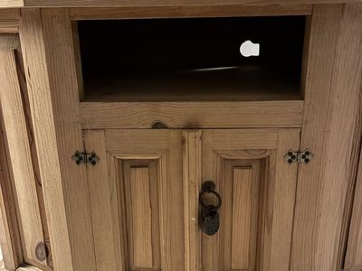 Rustic Solid Wood TV Stand Cabinet with Storage