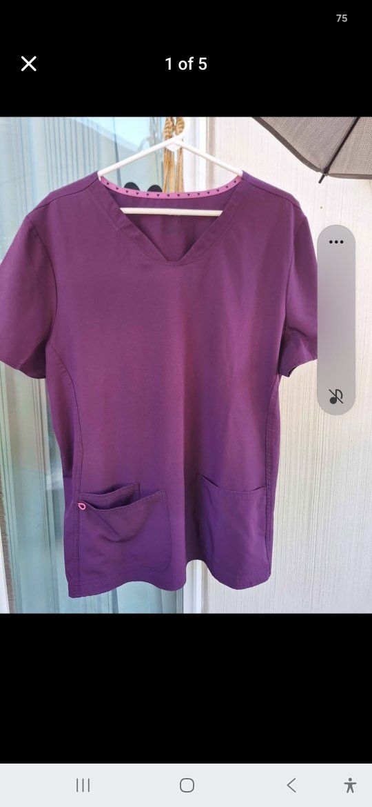 Cherokee Scrubs Workwear Professionals Women's V-Neck Scrub Top Purple Size 2XL