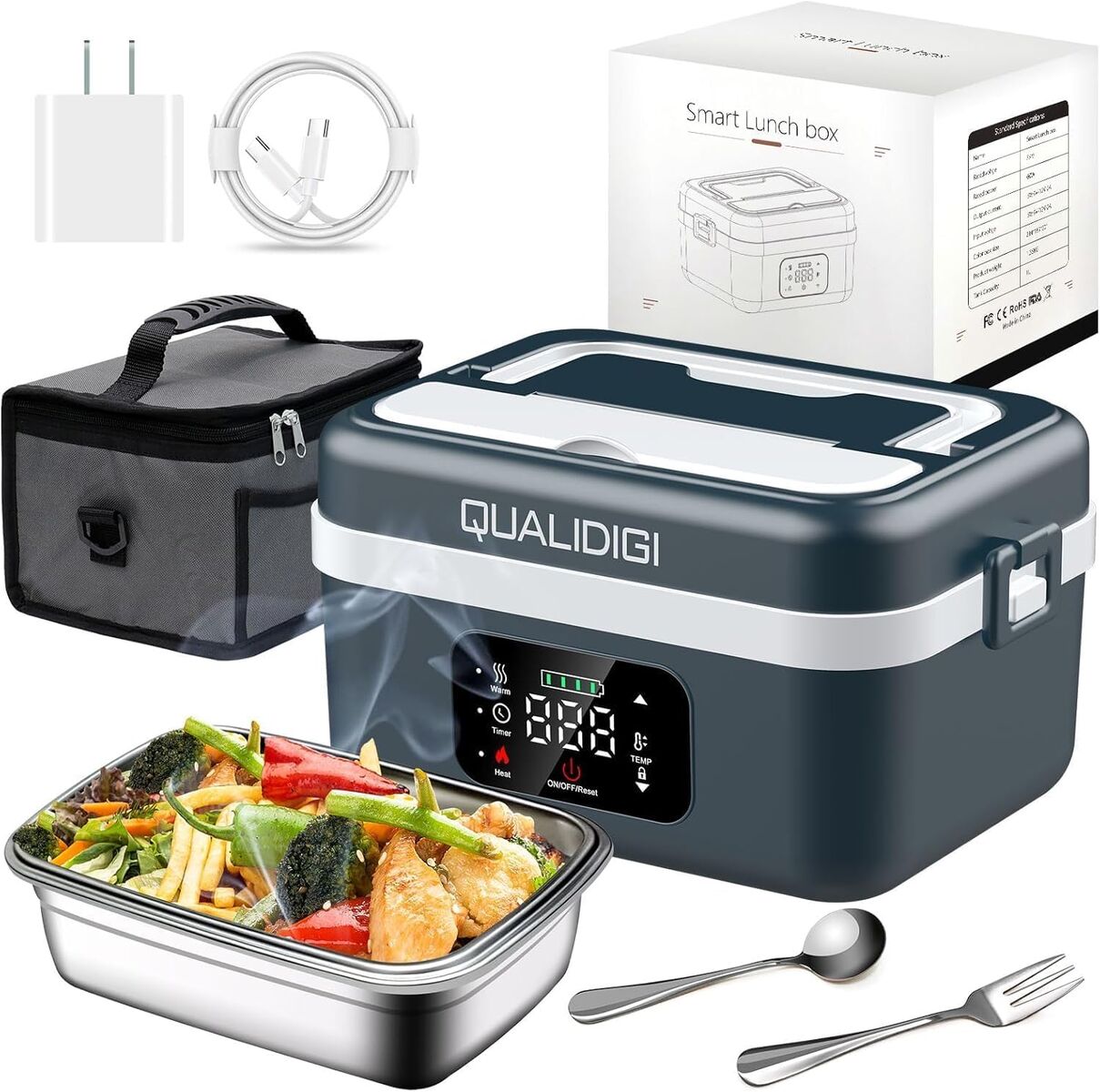 NEW Cordless Electric Lunch Box for Adults, Rechargeable 16000mAh Battery Powered, 60W Self Heating, Keep Warm Function