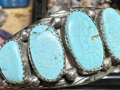 Vintage Signed 925 Turquoise Scarf