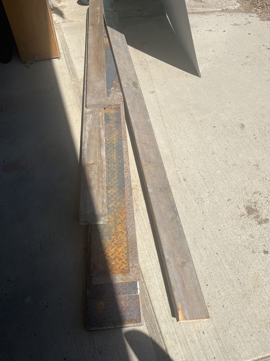 Diamond Plate Metal Sheets & Wood Planks - Used Construction & Home Improvement Materials